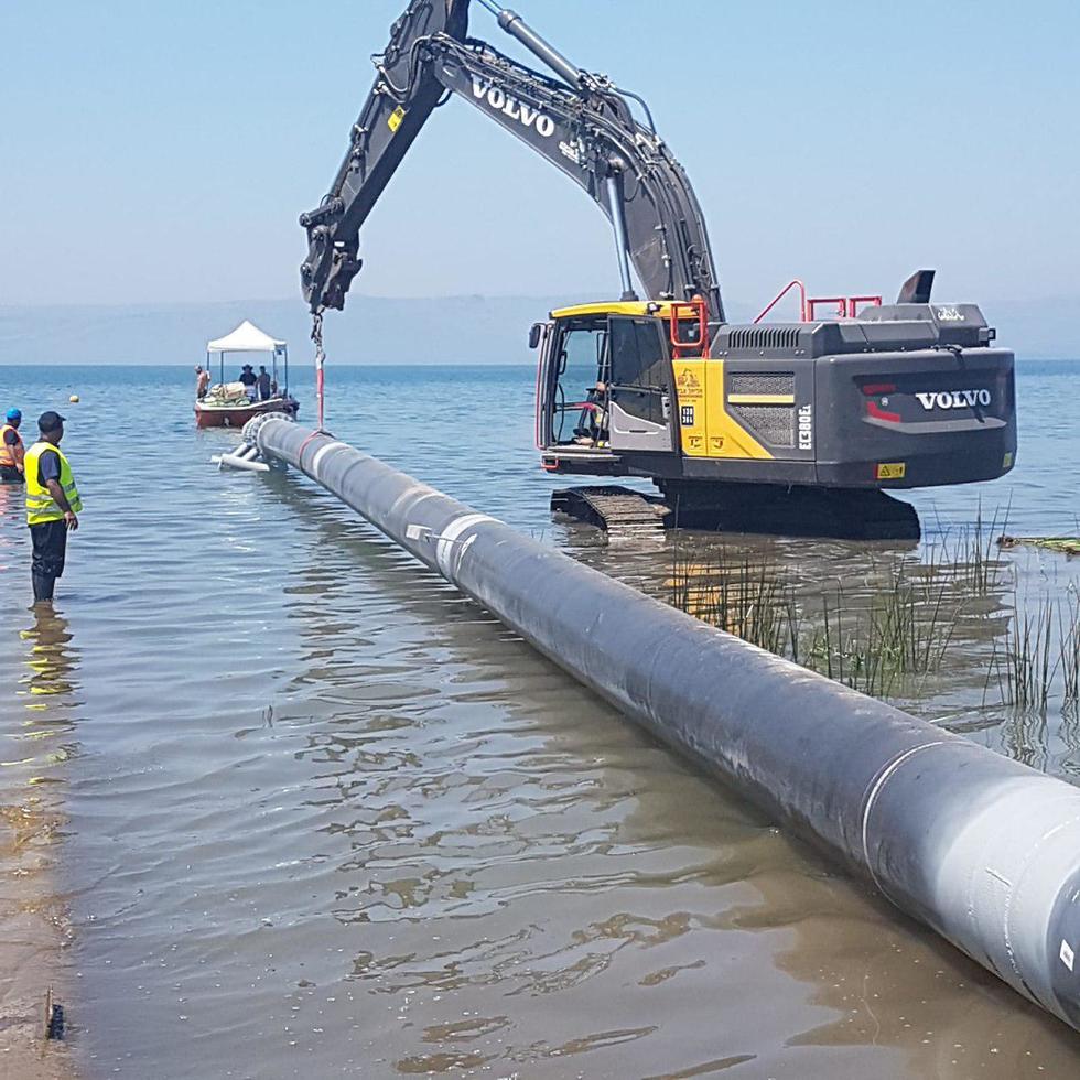 Diverting desalinated water to the Kinneret (Credit: Mekorot)
