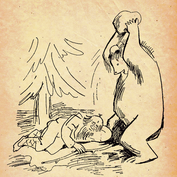 âThe Hermit and the Bearâ illustration by Nachum Gutman, courtesy of the Nahum Gutman Museum of Art