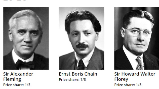 הזוכים בפרס נובל ב-1945 (צילום: אתר פרס נובל)
