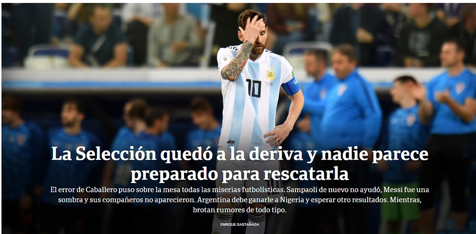התקשורת הארגנטינאית אחרי התבוסה לקרואטיה (צילום מסך)