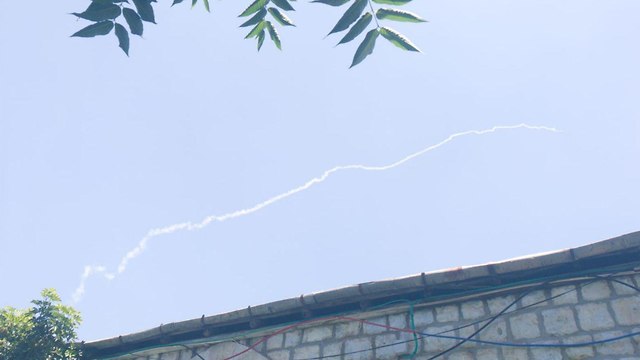 ירי טיל פטריוט מעל צפת (צילום: אלימלך גרסטל)