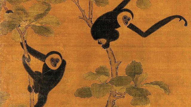ציור של גיבונים בסין מתחילת המאה ה-16 (צילום: מתוך המחקר)