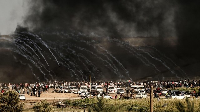 Friday's protest on the Gaza border (Photo: AFP)