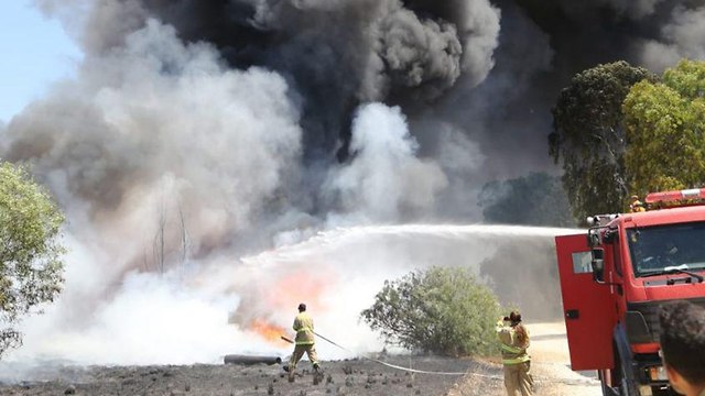 שריפה ביער בארי כתוצאה מבלון תבערה (צילום: איציק לוגסי, יערן קק״ל)