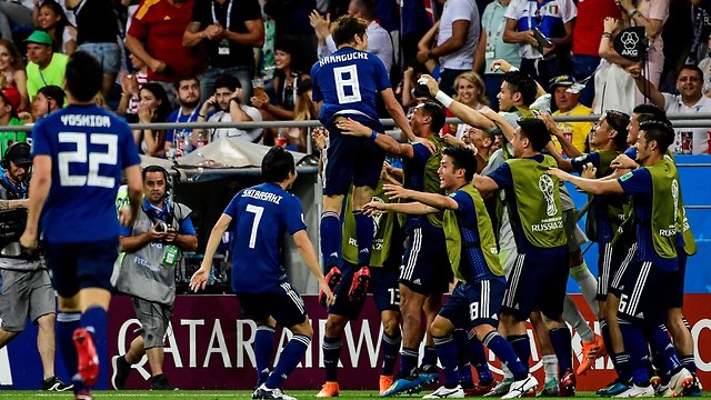Япония после забитого гола. Фото: AFP