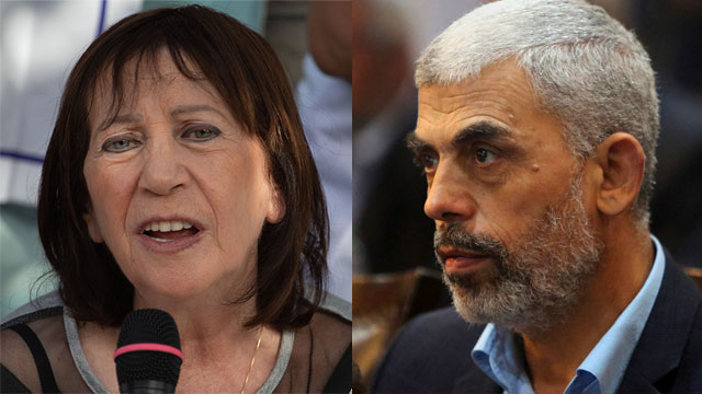 Zehava Shaul; Yahya Sinwar (Photo: AP)