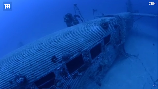 מטוס קרב נאצים נאצי קרקעית הים האגאי רודוס יוון (מתוך ערוץ היוטיוב של 