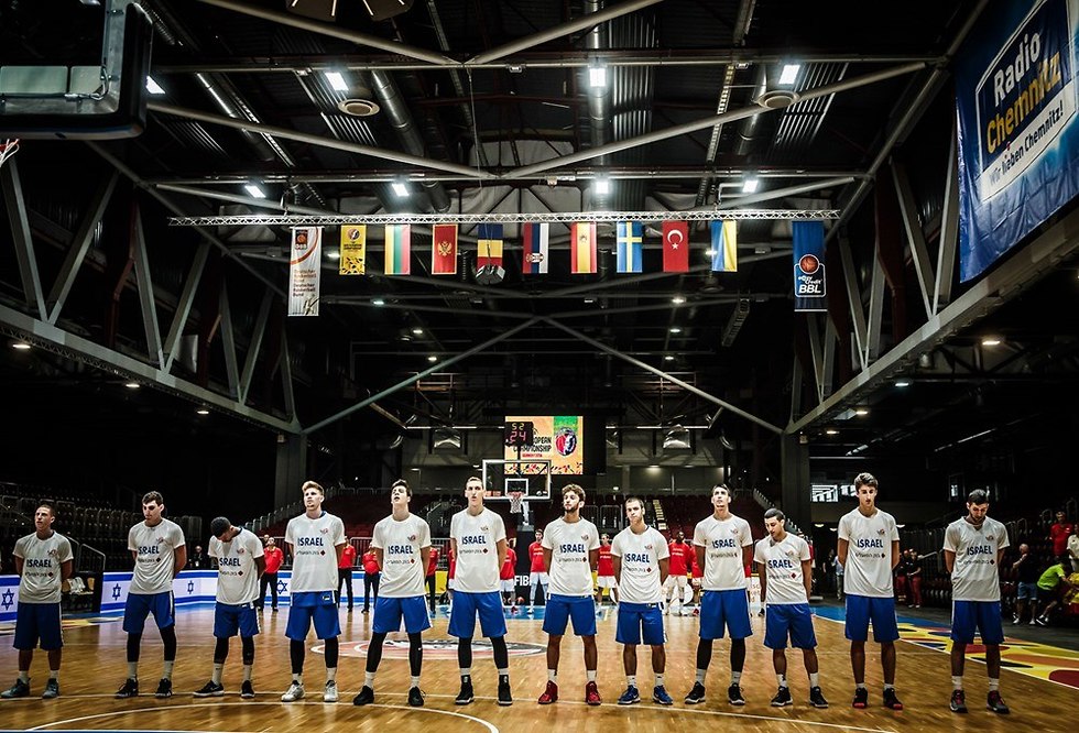 שחקני נבחרת העתודה לפני רבע הגמר (צילום: FIBA.com)