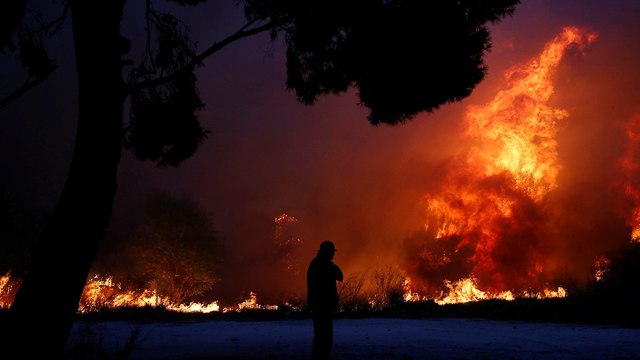 יוון שריפות אתונה (צילום: רויטרס)
