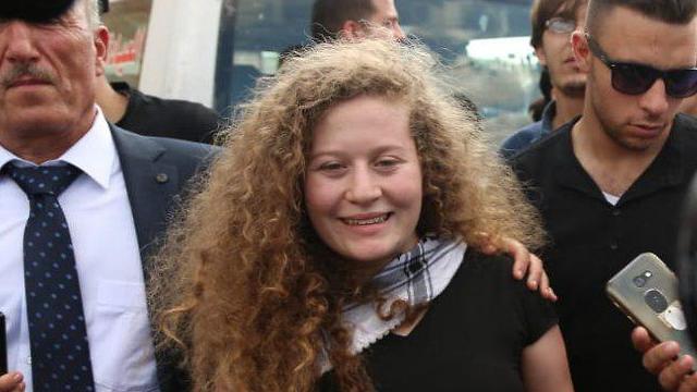 Tamimi released from prison (Photo: Zvika Tishler)