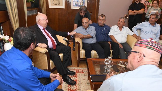 President Rivlin and Druze community leaders (Photo: Mark Neiman/GPO)
