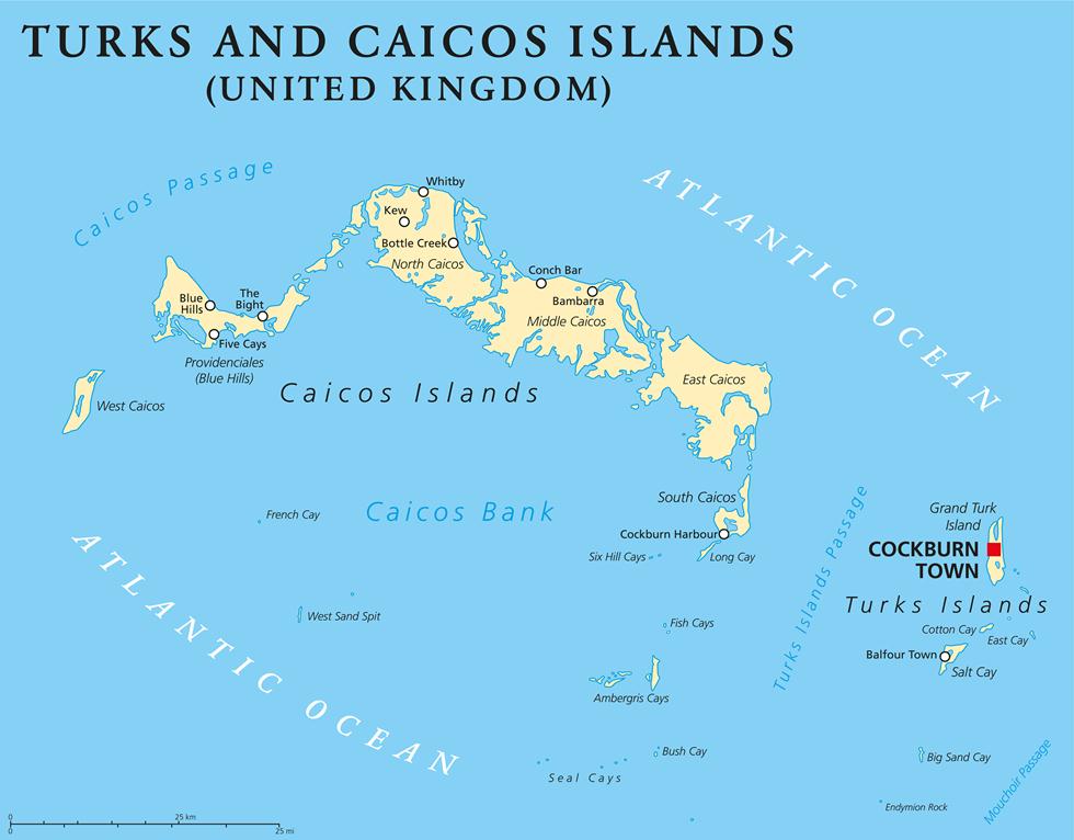 מפת איי טרקס וקרקוס (צילום: shutterstock)