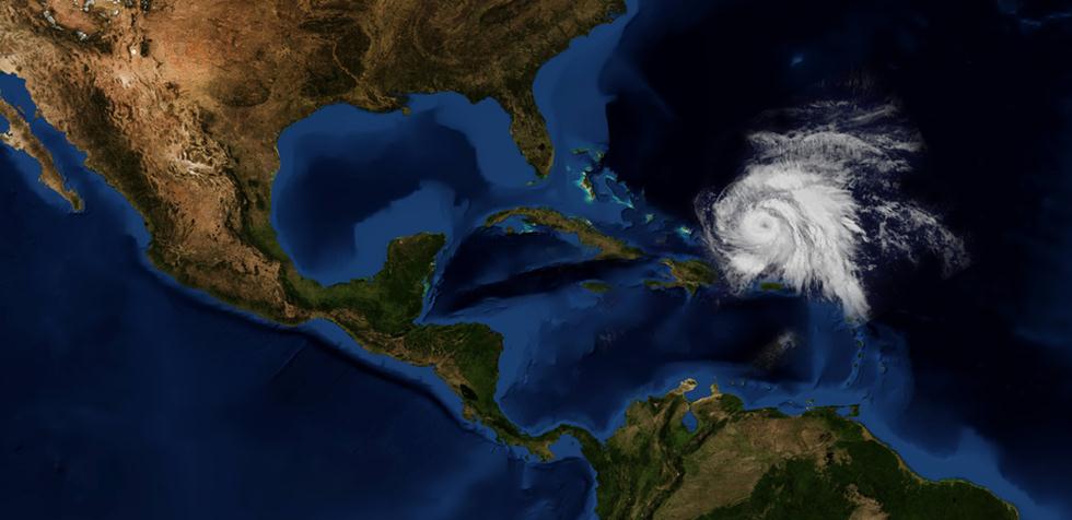 צילום לוויין הוריקן בקאריביים וארה