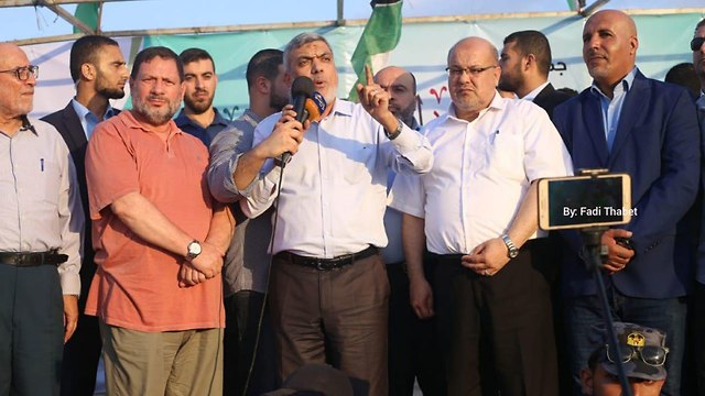 Hamas leaders at March of Return protests on the Gaza border