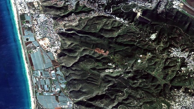 אזור מישור החוף (צילום: הלוויין ונוס של סוכניות החלל של ישראל וצרפת)