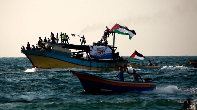  משט יציאה מ עזה לעבר מרחב ימי בינלאומי סירות סירה פלסטינים חיל הים צה