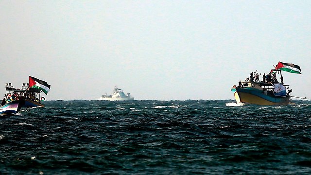  משט יציאה מ עזה לעבר מרחב ימי בינלאומי סירות סירה פלסטינים חיל הים צה