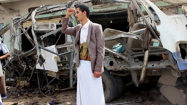 תימן הפצצה אוטובוס ילדים סעודיה (צילום: EPA)