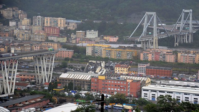 קריסה גשר בגנואה איטליה (צילום: רויטרס)