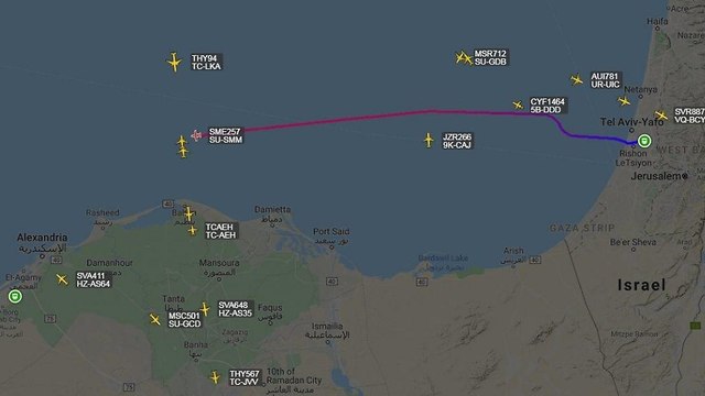 מסלול הטיסה של ראש המודיעין הכללי במצרים, עבאס כאמל ()