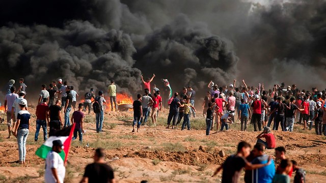 Rioting on the Gaza border (Photo: AFP)