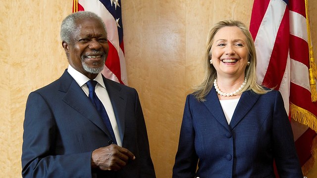 Kofi Anna and Hillary Clinton (Photo: Reuters)