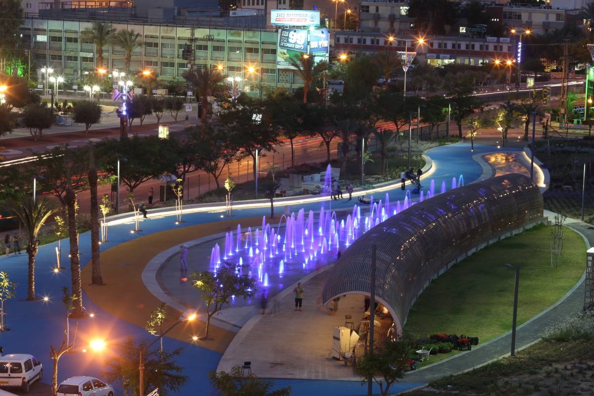 מזרקת סיטי פארק בבאר שבע (צילום באדיבות דוברות העירייה)