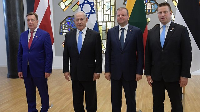 PM Netanyahu with Baltic prime ministers (Photo: Amos Ben Gershom/GPO)
