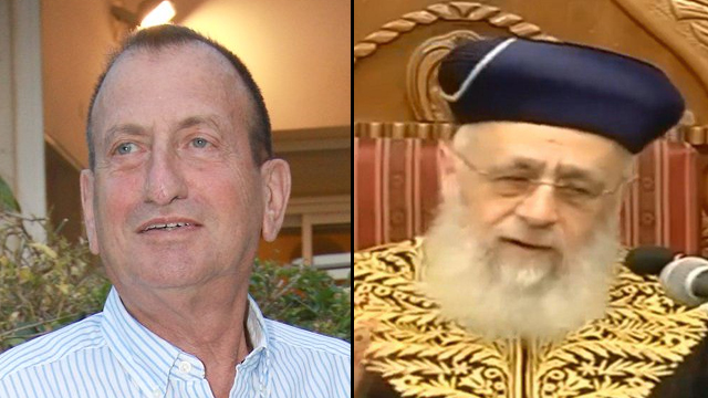  Chief Rabbi of Israel Yitzhak Yosef and Tel Aviv Mayor Ron Huldai  (Photo: Kikar HaShabat, Anat Mosberg)