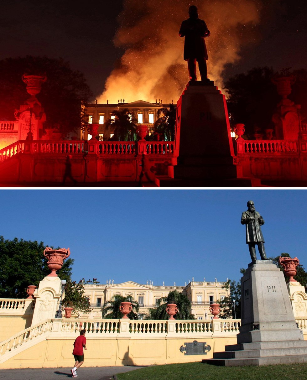 ברזיל שריפה ריו דה ז'ניירו ה מוזיאון ה לאומי נזק הפגנה (צילום: רויטרס)