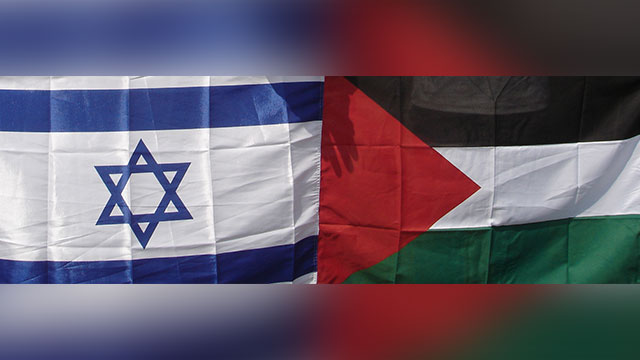 דגל ישראל ופלסטין (צילום: לאנס טראמדול)