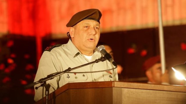 The IDF Chief of Staff Lt. Gen. Gadi Eisenkot at the ceremony Monday (Photo: Amit Sha'al)