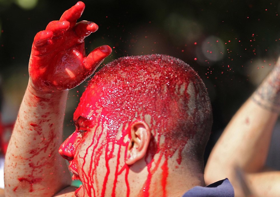 יום ה עשוראא מוסלמים שיעים א-נבטיה לבנון (צילום: AFP)