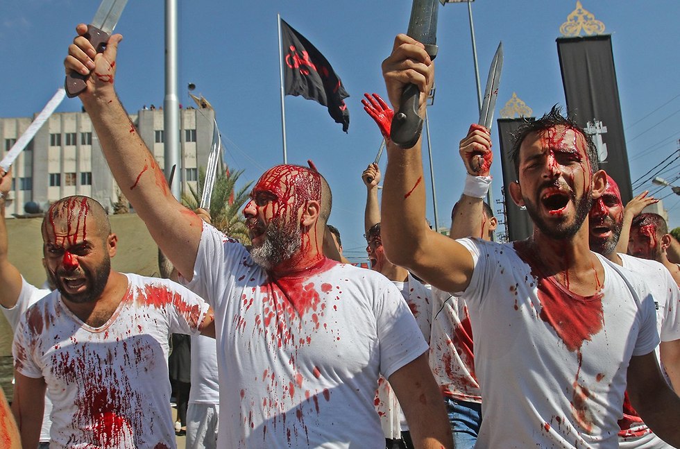 יום ה עשוראא מוסלמים שיעים א-נבטיה לבנון (צילום: AFP)