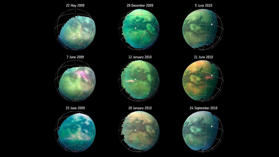 התמונות שצילמה קאסיני (צילום:  NASA/JPL-Caltech/University of Arizona/University Paris Diderot/IPGP/S. Rodriguez et al. 2)