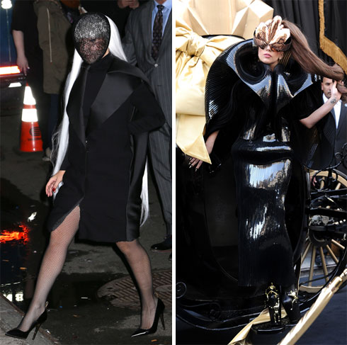 גאגא הכי יפה בשחור דרמטי ואפל, שמשאיר את המראה שלה מסקרן גם כשהשנים עוברות  (צילום: AP)
