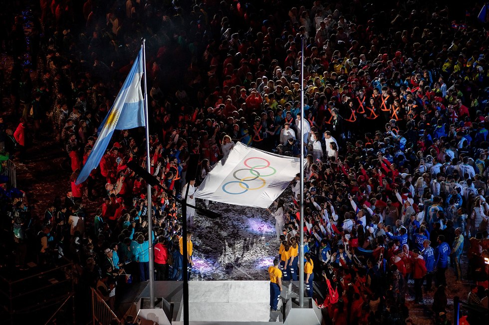 טקס הפתיחה של אולימפיאדת הנוער (צילום: רויטרס)