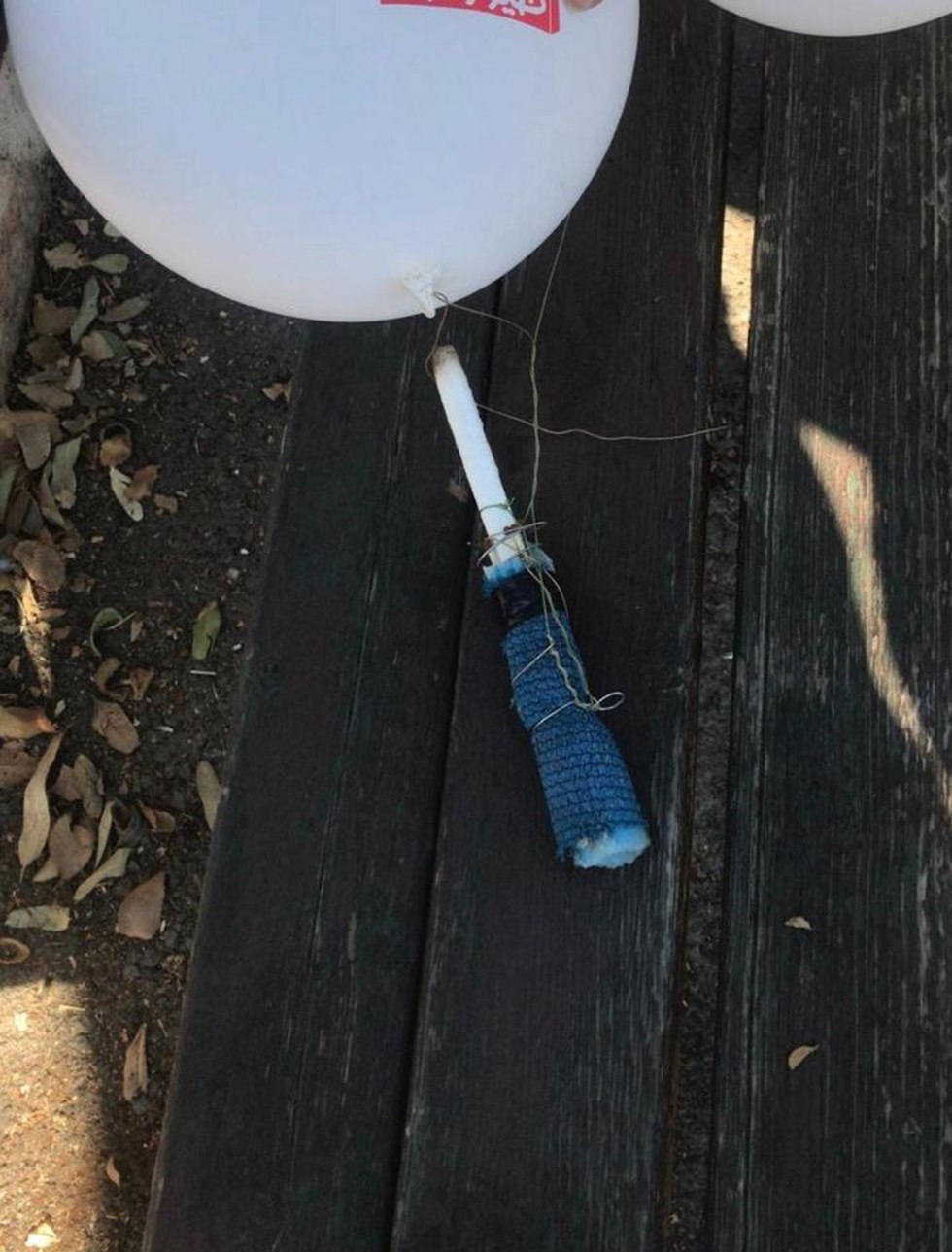 A balloon found in Jerusalem (Photo: Police Spokesman)