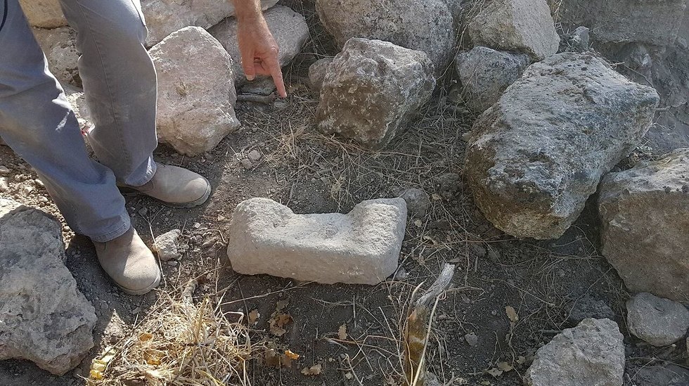 A Hellenistic grindstone that was damaged during the robbery. (Photo: IAA Unit for the Prevention of Antiquities Robbery)
