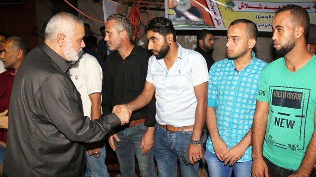 Ismail Haniyeh arrives to console family of Palestinian killed during IAF strike in Gaza 