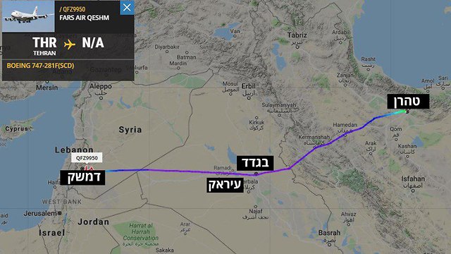 Рейс Тегеран-Дамаск. Скриншот: FlightRadar24
