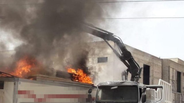 שריפה בבית שאן (צילום: דוברות כבאות והצלה מחוז צפון)