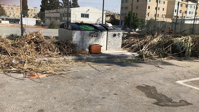 זבל חוסם את הרחוב בשכונה ד' בבאר שבע (באדיבות תושבי העיר)