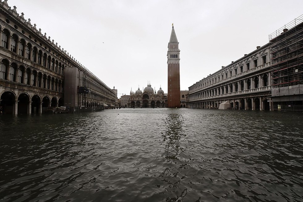 הצפות בונציה איטליה (צילום: AFP)