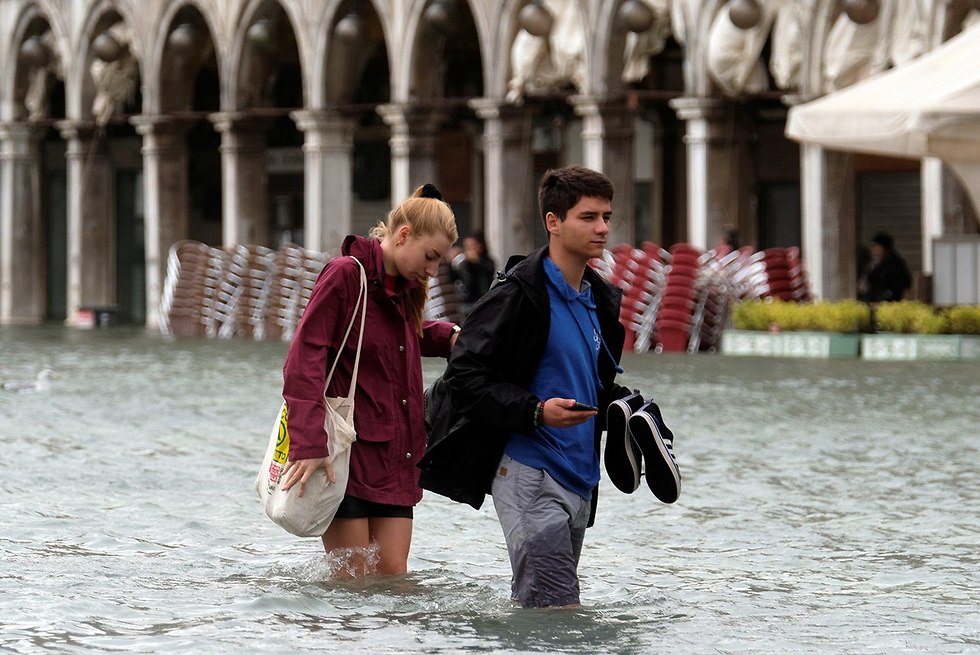 הצפות בונציה איטליה (צילום: gettyimages)