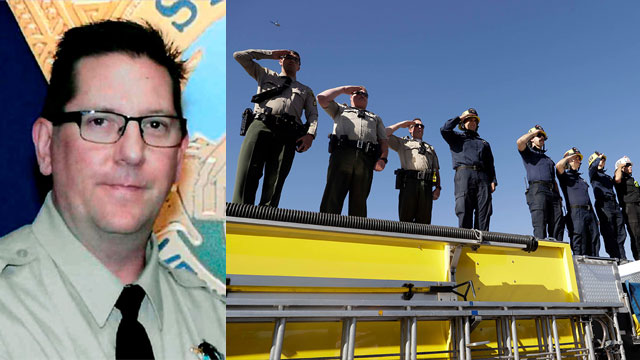 מסע הלוויה של סגן השריף (צילום: AP)