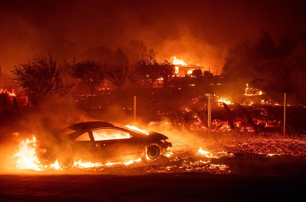 השריפה משתוללת (צילום: AFP)