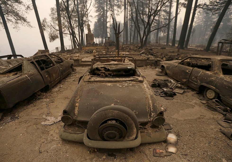 שריפת ענק בפרדייס בצפון קליפורניה (צילום: AP)