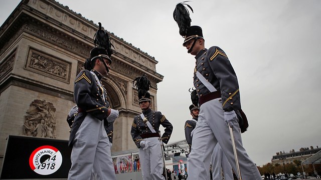 פריז צרפת טקס ציון 100 שנה למלחמת העולם הראשונה (צילום: רויטרס)