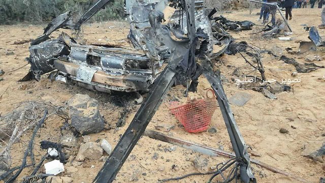 A civilian vehicle the force allegedly used after it was bombed by the IAF